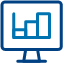 Icon depicting a graph on computer screen.